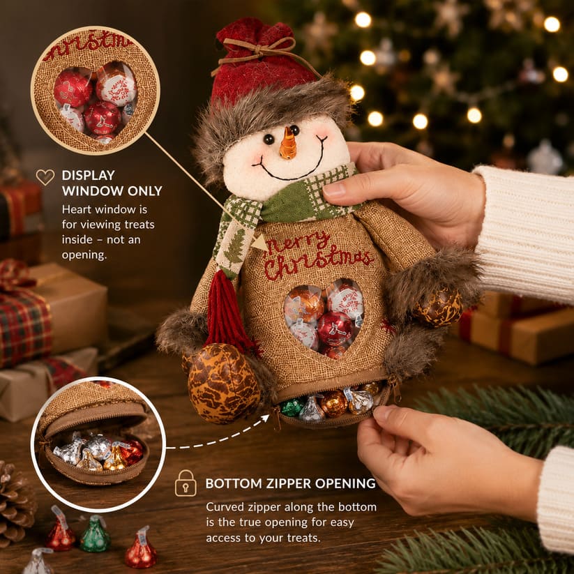 Christmas Gift Bags With Zipper Closure And Festive Designs