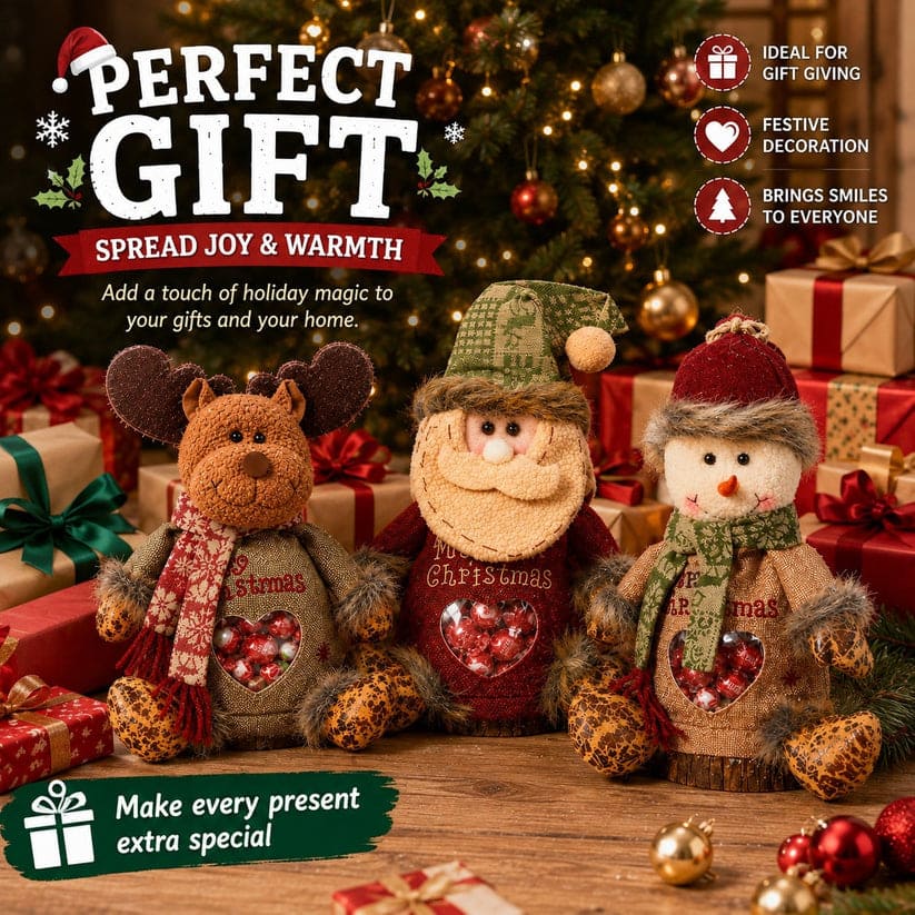 Christmas Gift Bags With Zipper Closure And Festive Designs