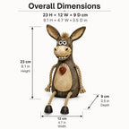 Rustic Donkey Figurine With Dangling Rope Legs