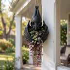 Gothic Bat Hanging Planter for Halloween Porch Decor