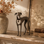 Sighthound Iron Sculpture With Antique Bronze Finish