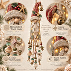 Vintage Coastal Santa Lighted Wall Hanging For Christmas