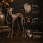 Sighthound Iron Sculpture With Antique Bronze Finish