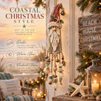 Vintage Coastal Santa Lighted Wall Hanging For Christmas