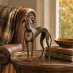 Sighthound Iron Sculpture With Antique Bronze Finish