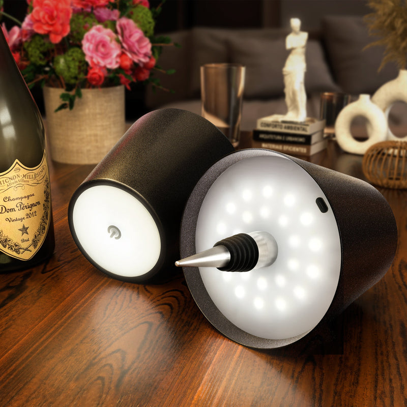 Wireless Dimmable Bottle Lamp with Rechargeable LED Light