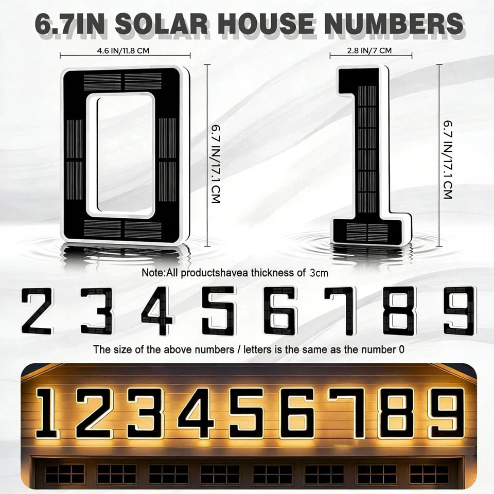💡 Solar LED Lighted House Number Sign