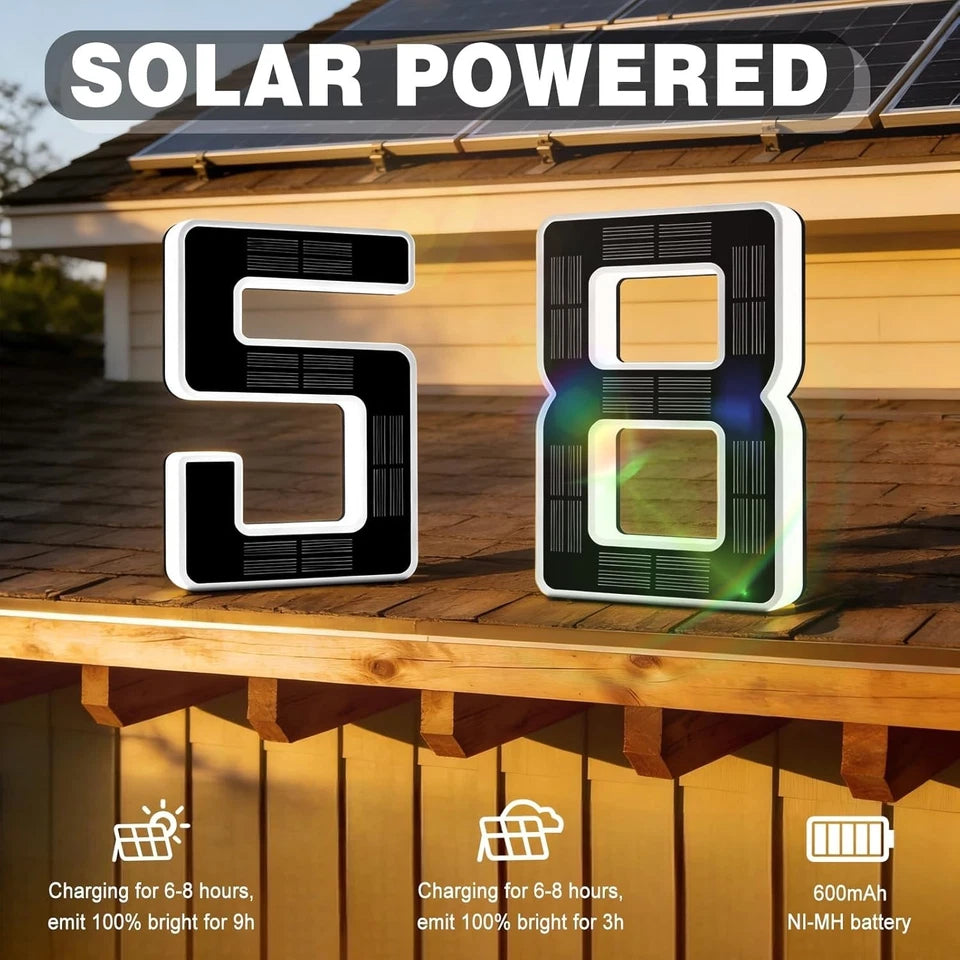 💡 Solar LED Lighted House Number Sign