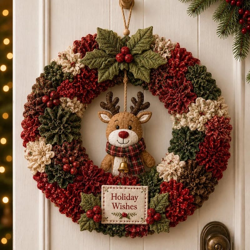 DIY Christmas Wreath Kit With Textured Corkboard Art