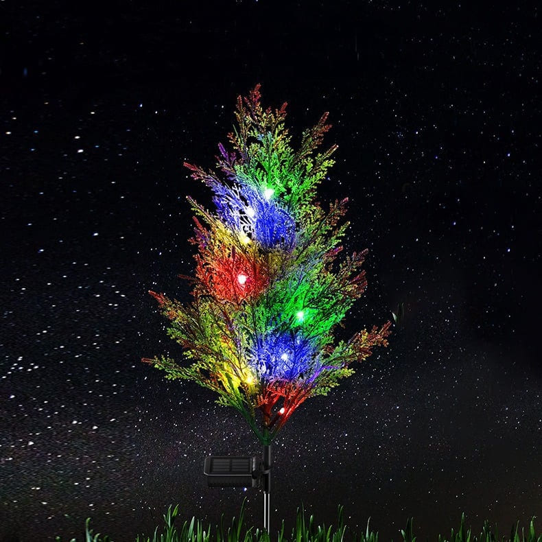 Solar Thuja Tree Lights – 2 Pack Colorful LED Garden Tree Decor