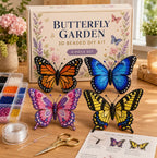 DIY 3D Beaded Butterfly Garden Embroidery Kit – Handmade Craft Set