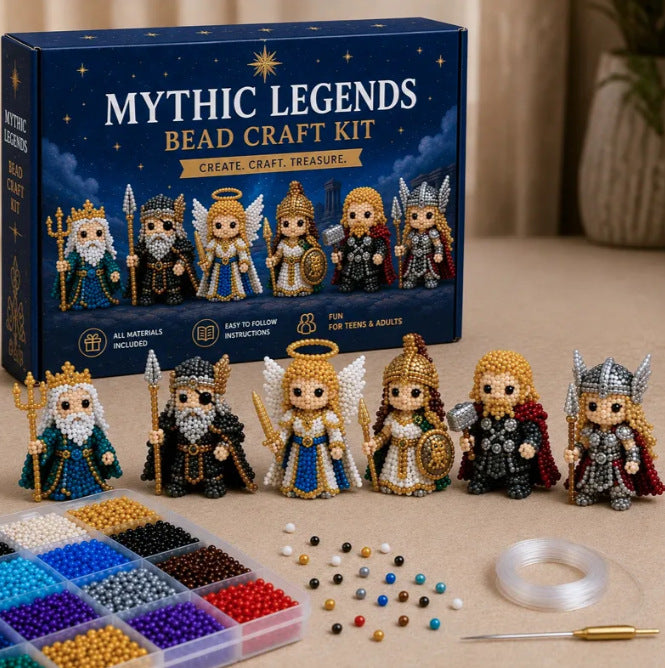 DIY 3D Beaded Mythical Legends Embroidery Kit – 4PCS Handmade Craft Set