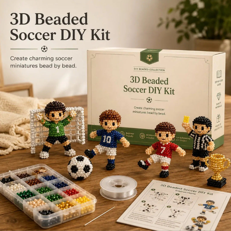 DIY 3D Beaded Football Player Embroidery Kit – Handmade Craft Set