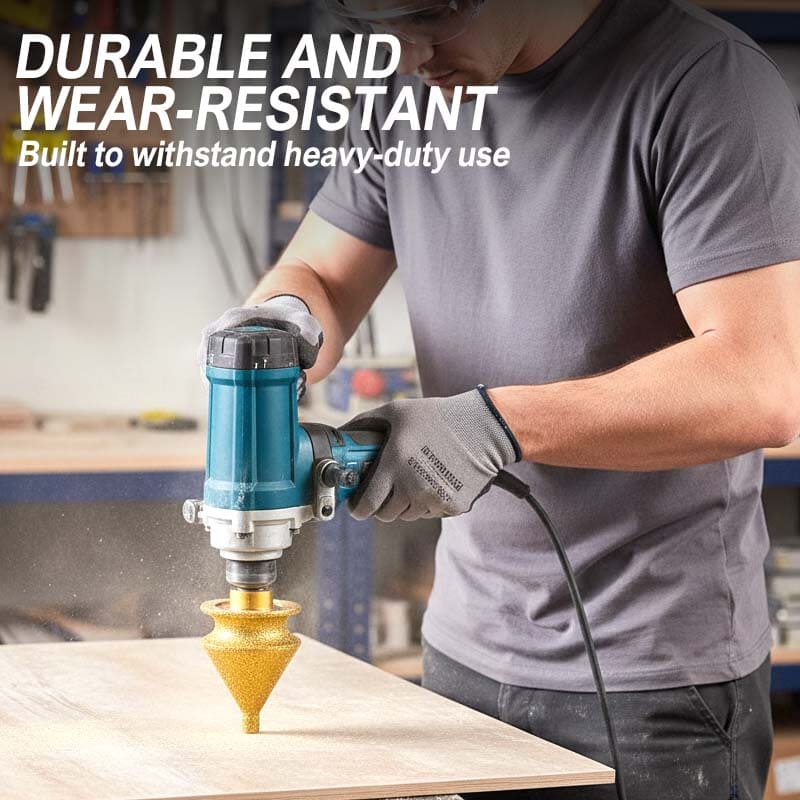 Diamond Beveling Chamfer Bit for Angle Grinder – 10mm Thread Countersink Drill for Concrete, Tile, Marble & Metal