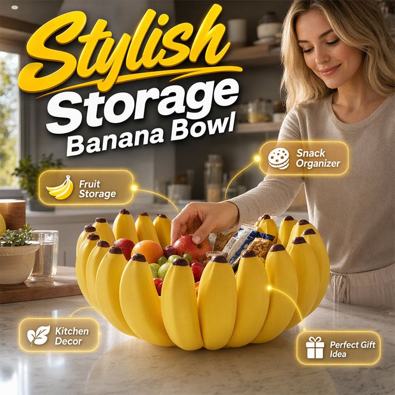 Banana Fruit Bowl – Decorative Kitchen Counter Basket & Table Centerpiece