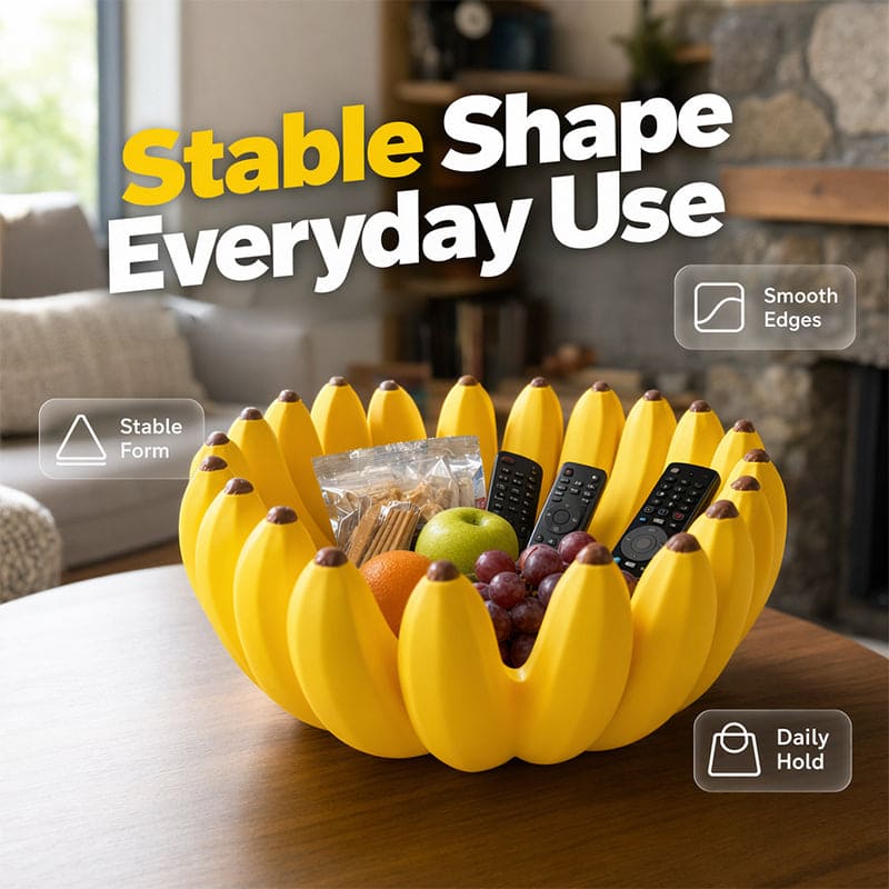 Banana Fruit Bowl – Decorative Kitchen Counter Basket & Table Centerpiece
