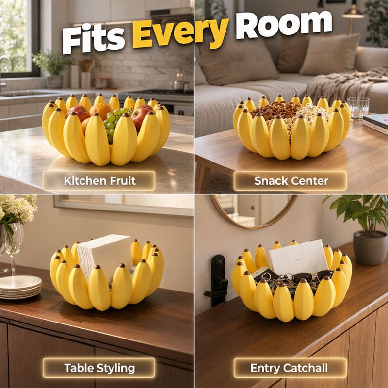 Banana Fruit Bowl – Decorative Kitchen Counter Basket & Table Centerpiece