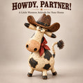 Funny Cowboy Cow Figurine for Rustic Farmhouse Decor