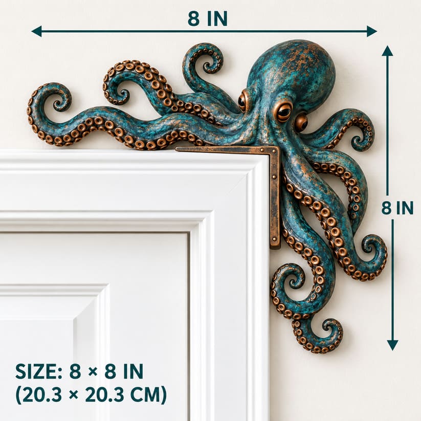 Octopus Door Topper With Coastal Nautical Wall Decor Style