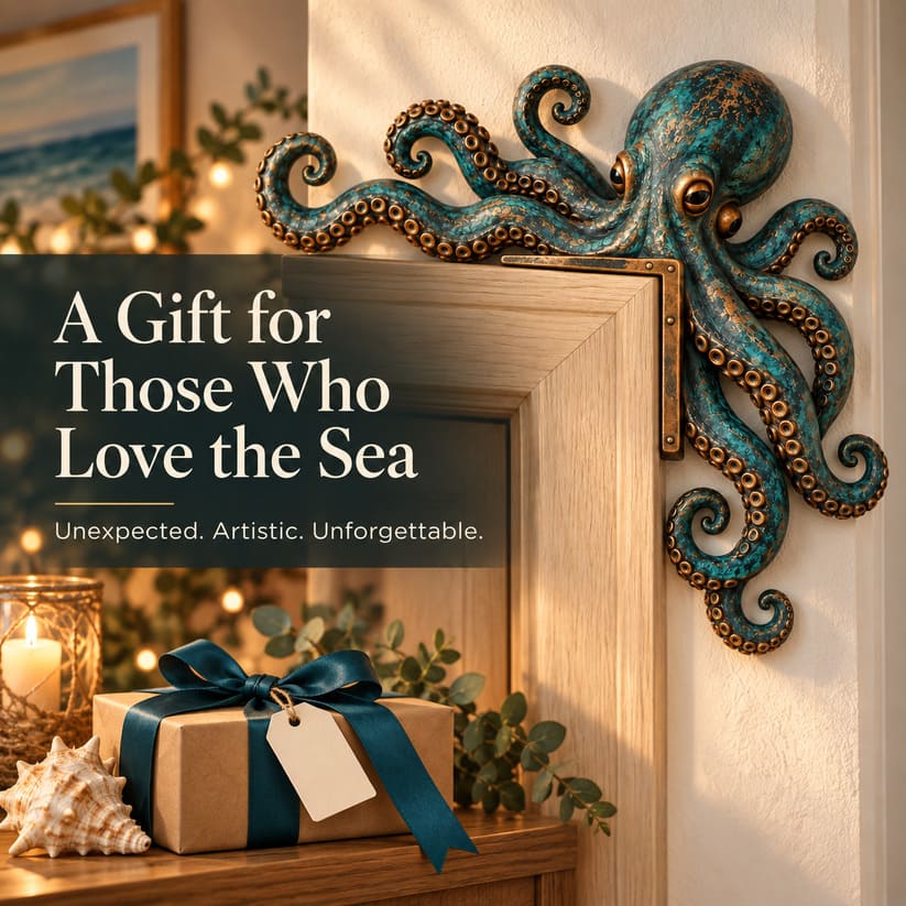 Octopus Door Topper With Coastal Nautical Wall Decor Style